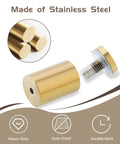 Stainless Steel Gold Sign Mounting Bracket Hardware Pack Of 8 For Wall Mounting Glass And Acrylic Signs Including Sign Standoff Screws