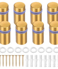 8 Sets Stainless Steel Standoff Screws Kit With 8 Bracket Bodies, 8 Fixing Screws And 8 Plastic Expansion Anchors For Hanging Acrylic Frames