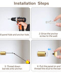 Installation steps for stainless steel gold sign mounting bracket hardware pack of 8 for wall mounting glass and acrylic signs.