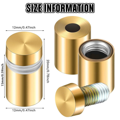 8 Sets Of Stainless Steel Standoff Screws And Mounting Hardware For Advertising Signs And Hanging Acrylic Picture Frames 0.5 Inch