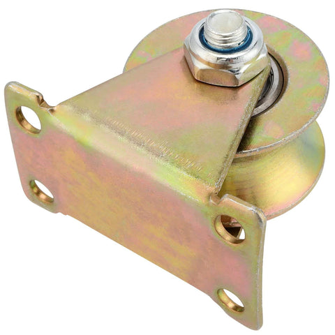 10 Pack 2 Inch U Groove Wheel Pulley in gold steel with bracket for sliding gate and inverted track systems