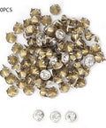 10 Mm Metal Studs And Claw Rivets Set For Clothing And Fabric Crafting, 100 Pcs, copper color with electroplated finish