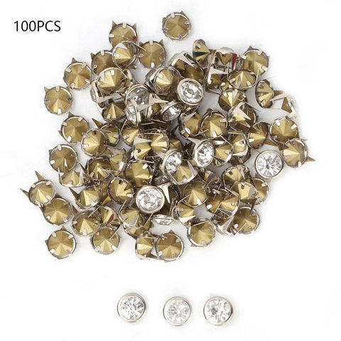 10 Mm Metal Studs And Claw Rivets Set For Clothing And Fabric Crafting, 100 Pcs, copper color with electroplated finish