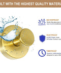Gold Suction Cup Hooks for Glass Window showing waterproof and rustproof features, anti-rust and ABS plastic hook with rubber suction cup.