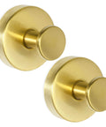 Gold Suction Cup Hooks for Glass Window, Shower Hook for Inside Shower, 2 Pack, BPA-free ABS Plastic with Stainless Steel Finish