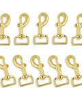Ten Pack 1 Inch Heavy Duty Swivel Snap Hooks Eye Bolt Clips For Pet Leashes And Bags And Harnesses Gold Tone