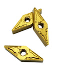 Gold TiN Coated Carbide Inserts Set For MVJNR MVJNL MVVNN Tool Holders VNMG332 VNMG160408 Ultra Wear Resistant, side view