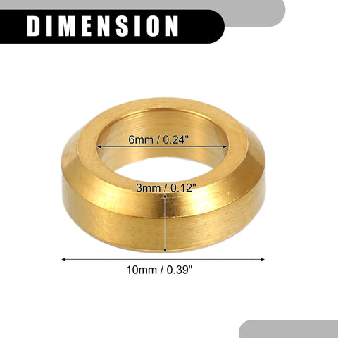 6mm x 10mm gold tone titanium alloy washer from ✝️ Partuto 4 Pcs M6x5.5 Universal Bicycle Bolt Brake Screw Washer Bolts set - MTB use.
