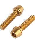 Gold titanium bolts with washers, M6 x 25mm, for bicycle V brake hub. ✝️ UHDFBDHF 4Pcs Titanium Bolt M6 x 25mm Allen Hex Bolts with Washers.