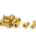 Gold Tone Knurled Rivet Nut Inserts M4 4mm Thread 11mm Length With 8.7mm Flange And 4.7mm Hole Set Of 10 Pieces