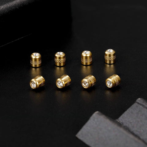 ✝️ Titanium Screw Earring Backs with Clear CZ|3 Pairs 20G/0.8mm and 3 Pairs 18G/1mm|Hypoallergenic Stopper Gold Tone Stainless Steel Backings Replacement