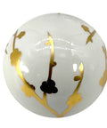 Close-up of 4" Gold & White Floral Chinoiserie Ceramic Ball with gold floral branches, part of a 3-Pack decorative vase bowl filler set.
