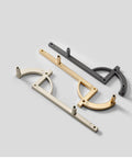 2 Pack Gold Zinc Alloy Cabinet Pulls Modern Minimalist Handle Set shown in different finishes on a gray background