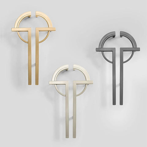 2 Pack Gold Zinc Alloy Cabinet Pulls Modern Minimalist Handle Set For Cabinets And Drawers with smooth gold finish and sturdy design