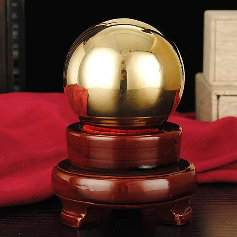 2Pcs Brass Exercise Ball 1.5 Inch Golden Solid Copper Metal Baoding Balls for Hand Therapy Stress Relief, Chinese Kung Fu Massage Acupressure Tool
