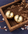 2 Pcs Brass Balls,Hand Therapy Balls,Brass Exercise Ball Exercise Hand Therapy Balls Golden Solid Ball for Hand Therapy, Meditation