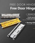 Gold 6 Inch Double Opening Door Hinge With Double Spring 360 Automatic Closing for Wooden Doors, Aluminum Alloy