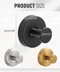 Golden Suction Cup Hooks For Glass And Tile Surfaces No Drill Wreath Hanger product size comparison with dimensions