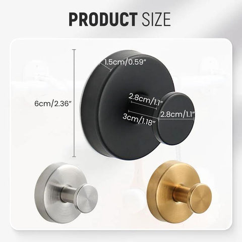 Golden Suction Cup Hooks For Glass And Tile Surfaces No Drill Wreath Hanger product size comparison with dimensions