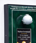 Golf Ball Wall Mount Display For Single Balls With Transparent Acrylic Claw Design Securely Mounts To Any Surface With Included Screws