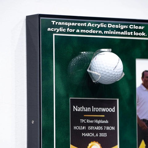 Golf Ball Wall Mount Display For Single Balls With Transparent Acrylic Claw Design Securely Mounts To Any Surface With Included Screws