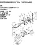 Exploded view diagram of Golf Cart Speed Sensor OEM 73327G01 36V Upgrade Replacement for PDS Electric Golf Carts 2000 And Up.