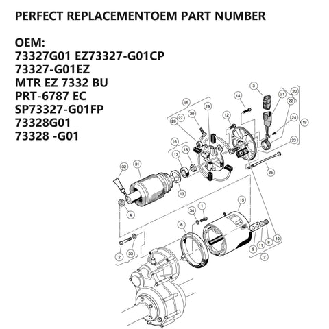Exploded view diagram of Golf Cart Speed Sensor OEM 73327G01 36V Upgrade Replacement for PDS Electric Golf Carts 2000 And Up.
