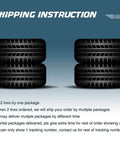 Shipping instructions for 225/35-12 Golf Cart Tire and Wheel Assembly Set of 2 with two stacks of tires