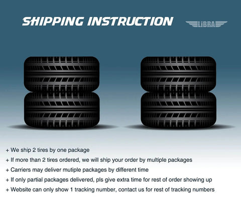 Shipping instructions for 225/35-12 Golf Cart Tire and Wheel Assembly Set of 2 with two stacks of tires