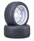 225/35-12 Golf Cart Tire and Wheel Assembly Set of 2 with Silver Wheel, 4 Lugs on 4 inch PCD, ET-25.4 offset, DOT rated 4 ply tire