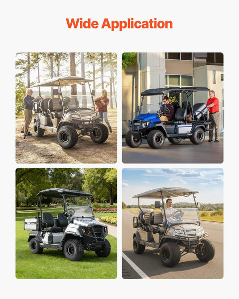 8 Inch Golf Cart Wheels and Tires Combo Set of 4 with 18x8.50-8 All Terrain Rubber Tires in versatile applications