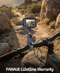 Single Socket Swivel Arm For 20mm Ball Head Adapter With One Quarter Twenty Threaded Screw mounted on bike for GoPro