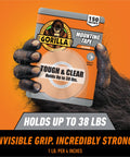 Tough As Nails And Clear Double Sided Mounting Tape Weatherproof For Indoor Or Outdoor Use, 1x150 inches, 38 lbs capacity