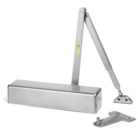 Door Closer, Grade 1 Heavy Duty Commercial Hydraulic Closer, Self-Closing, Adjustable Spring Size 1-6, ADA Compliant, Sprayed Aluminum
