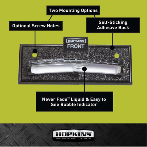 Never Fade Two Way Graduated Level For Trailers And Vehicles Hopkins Towing Solutions Black UV Resistant Markings