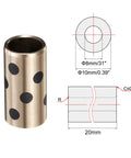 10 Pack JDB Bearing Bushing Sleeve 8mm Bore 12mm OD 20mm Length Self Lubricating Graphite Brass Bushings with diagram for CNC