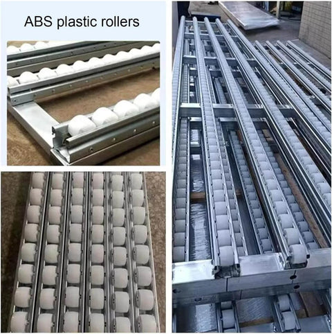 Light Duty Gravity Conveyor Slides With ABS Plastic Roller System And Stainless Steel Frame Two Slide 200 Cm Long