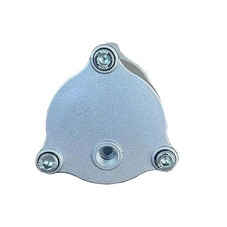 Front view of Compressed Air Motor for Pneumatic Hydraulic Pumps, housing with Stud, Gray, showing bolt placement and port.