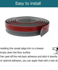 Carpet Floor Transition Strip, Self-Adhesive Carpet to Tile Transition Edging Trim Suitable for Door Threshold/Wood Floor, Gray shown rolled up.