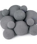 12 Pack Gray Ceramic Balls, Mixed 4 Sizes Fireplace Balls, Modern Accessory for Indoor or Outdoor Fireplace, Fire Pits and Fire Bowl