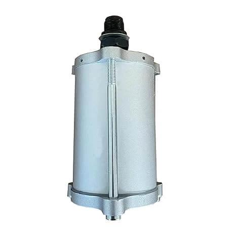 Front view of a gray Compressed Air Motor for Pneumatic Hydraulic Pumps, housing with Stud