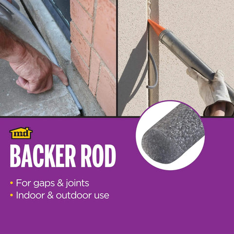 Versatile Gray Foam Backer Rod Set 1/2in x 20ft - Essential Caulk Saver for Sealing Concrete Gaps, Expansion Joints, Crack Filling (71480)