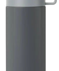 Gray 20oz insulated stainless steel water bottle with spout lid and easy grip handle for sports, vacuum insulated, wide mouth