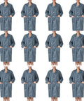 Gray Lab Coats With Hat 12 Pack Dustproof Workwear Gear For Laboratory Food Processing Cleanroom And Industrial Use Size Large