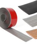 Floor Transition Strip for Doorways, 2'' x10Ft Self-Adhesive Laminate Floor Strip, Carpet Threshold - Gray Wood Grain, rolled view.