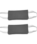 2 Pack Silent Door Latch Covers For Quiet Close Doors, Baby Safe Neoprene Noise Reducer For Nursery, shown in gray with elastic straps.