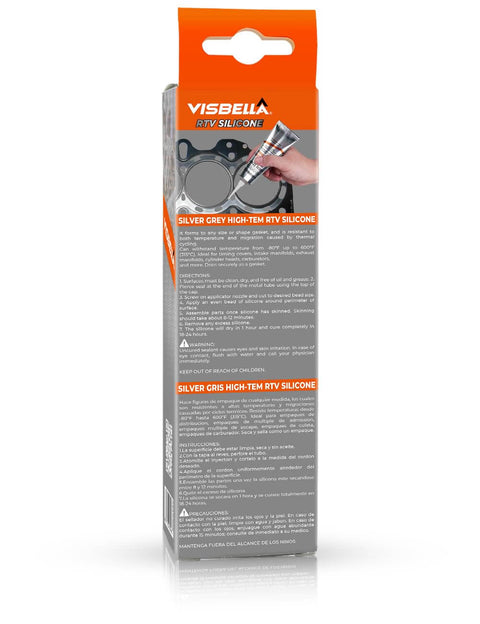 Gasket Maker RTV Silicone Sealant For Oil And Coolants Sensor Safe Non Corrosive High Flexibility Great For Old School Beater Rides And Domestic Cars 3.5 Oz Gray packaging showing application on gasket