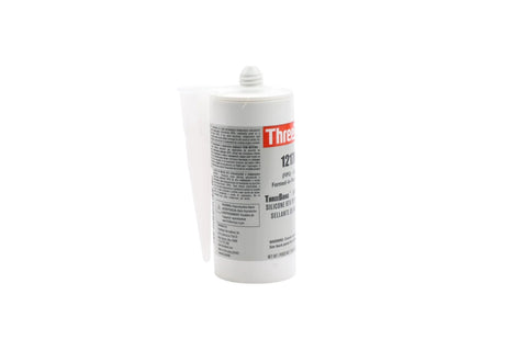 Side view of RTV Silicone Sealant One Part For Formed In Place Gasket High Temperature Resistance After Cure Adheres To Glass And Most Metals Gray Diy Friendly 300 Milliliter Tube For Automotive And Industrial Repairs.