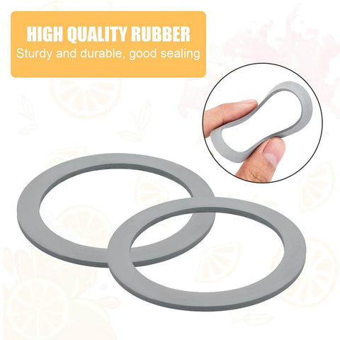 2 Pack Blender Gasket O-Ring Replacement For Oster Osterizer Blenders Gray Rubber Seal shown with durability and easy fit features