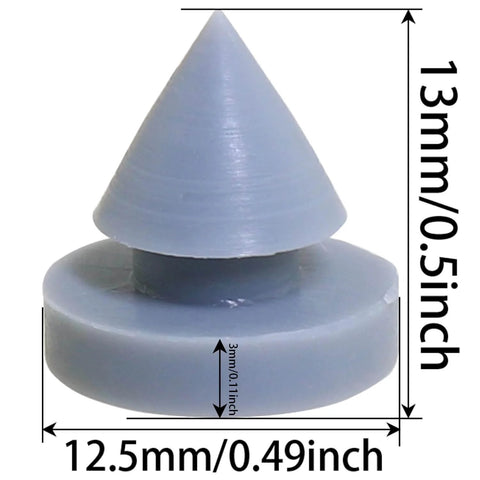 16 Pack Gray Rubber Conical Door Silencers, Nail Style Bumpers For Metal And Wooden Doors, Quiet Exit Door Cushions For Hinge Gaps
